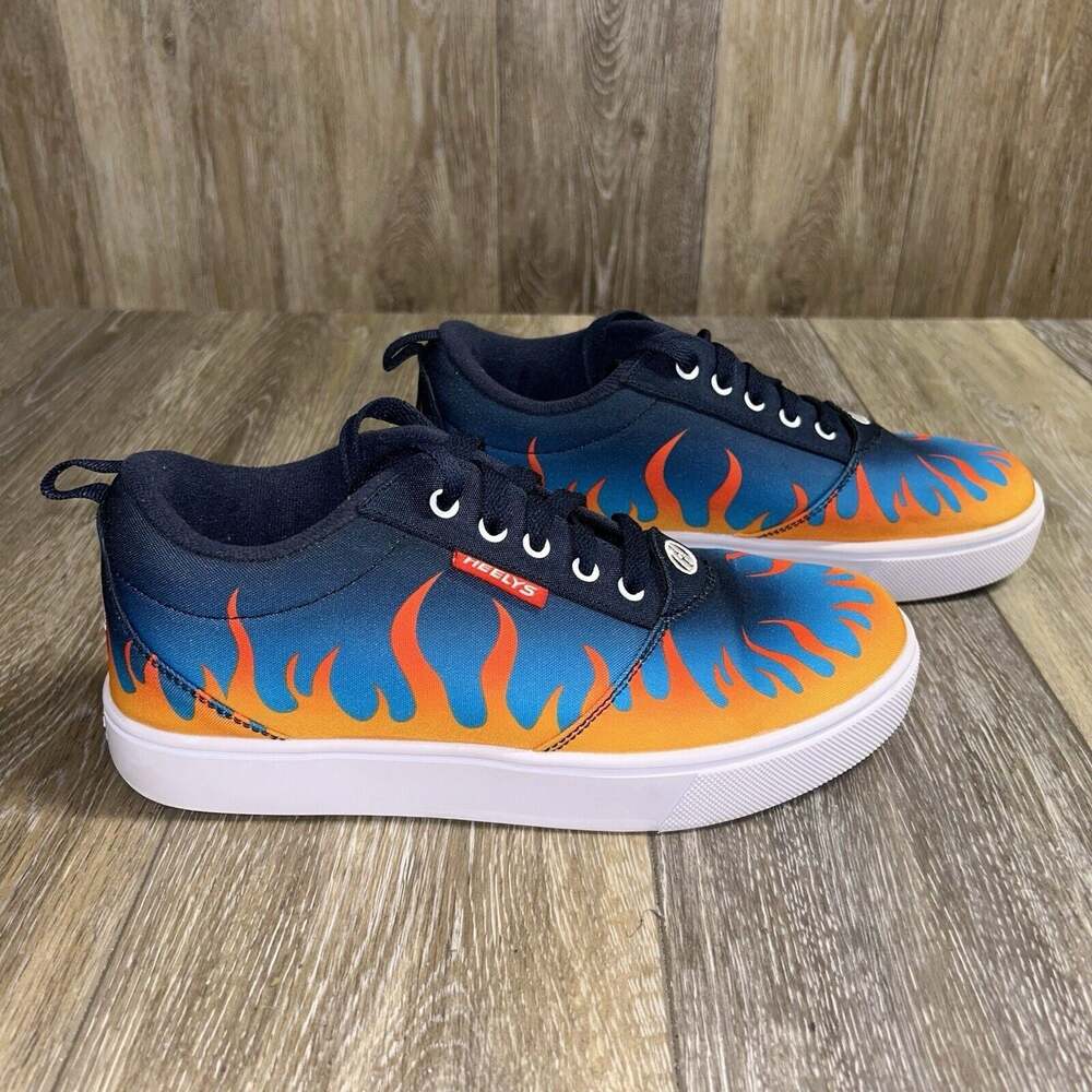 Heelys Blue Flames Pro 20 Youth US Size 7 Skate Sneaker Shoes HE101003 No Wheels